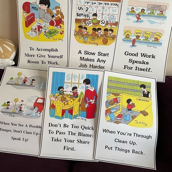 Positive Attitude 1980’s Posters Encourage Do The Right Things set of 6 - Picture 15 of 15